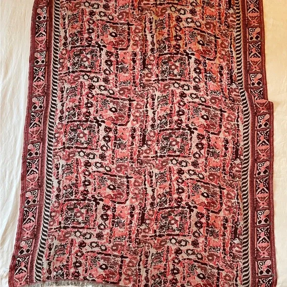 Pretty boho style red and black John Lewis shawl/wrap. Easy to dress up or down! - Picture 5 of 9